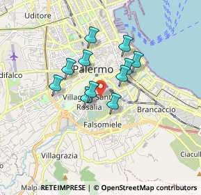 Mappa Via Giovanbattista Ughetti, 90127 Palermo PA, Italia (1.40909)