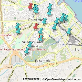 Mappa Via Giovanbattista Ughetti, 90127 Palermo PA, Italia (1.2955)