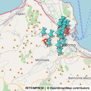 Mappa Via Baracca Francesco, 90135 Palermo PA, Italia (3.74889)