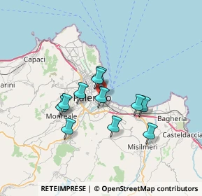 Mappa Via Rocco Pirri, 90127 Palermo PA, Italia (6.11727)