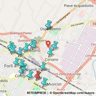 Mappa Via U. Comandini, 47122 Forlì FC, Italia (1.3075)
