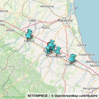 Mappa Via U. Comandini, 47122 Forlì FC, Italia (9.84909)