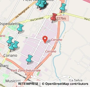 Mappa Via Augusto Righi, 47122 Forlì FC, Italia (1.4945)