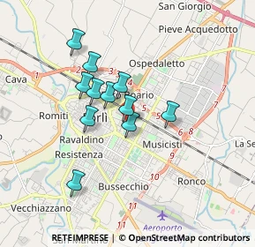 Mappa Via Galileo Galilei, 47122 Forlì FC, Italia (1.37909)