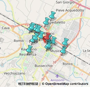 Mappa Via Galileo Galilei, 47122 Forlì FC, Italia (1.13889)
