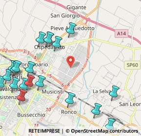 Mappa Via Antonio Meucci, 47122 Forlì FC, Italia (2.8495)