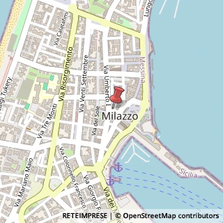 Mappa Via Portosalvo, 8, 98057 Milazzo, Messina (Sicilia)