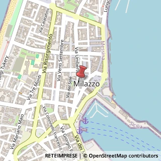 Mappa Via Umberto I, 46, 98057 Milazzo, Messina (Sicilia)