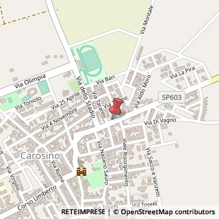 Mappa Via Giuseppe Mazzini, 74, 74021 Carosino, Taranto (Puglia)