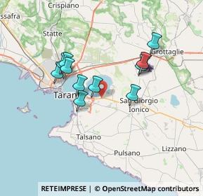 Mappa Via per San Giorgio Jonico Km 10, 74121 Taranto TA, Italia (6.57083)
