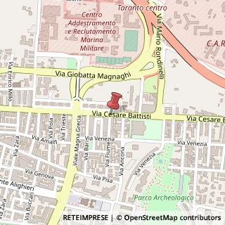 Mappa Via Cesare Battisti, 434, 74121 Taranto, Taranto (Puglia)