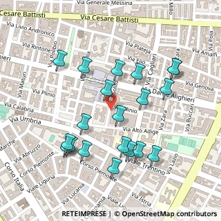 Mappa Via Plinio, 74121 Taranto TA, Italia (0.266)