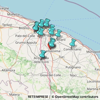 Mappa Via Ten. D'addetta di Casamassima, 70010 Casamassima BA, Italia (11.5265)