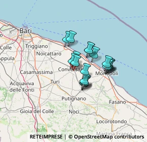 Mappa Via San Giacomo, 70014 Conversano BA, Italia (9.70316)