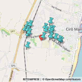 Mappa Via Milano, 88811 Cirò Marina KR, Italia (0.394)