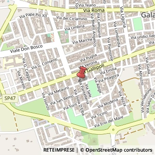 Mappa Via metauro 95, 73013 Galatina, Lecce (Puglia)