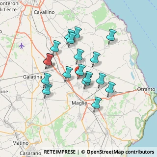 Mappa Via M.Arnesano, 73020 Castrignano De' Greci LE, Italia (6.49333)