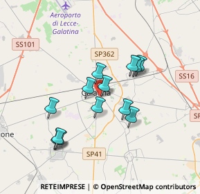 Mappa Via Baldari, 73013 Galatina LE, Italia (3.29385)