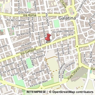 Mappa Via Lombardia, 94, 73013 Galatina, Lecce (Puglia)