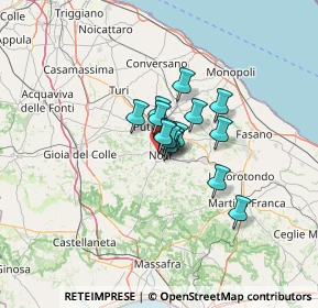 Mappa Via Vittorio Veneto, 70015 Noci BA, Italia (7.07467)