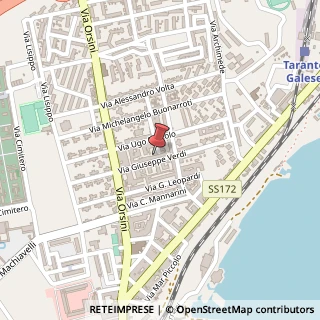 Mappa Via Giuseppe Verdi, 64, 74123 Taranto, Taranto (Puglia)