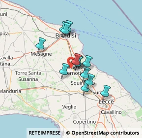 Mappa San Pietro Vernotico, 72027 San Pietro Vernotico BR, Italia (10.63231)