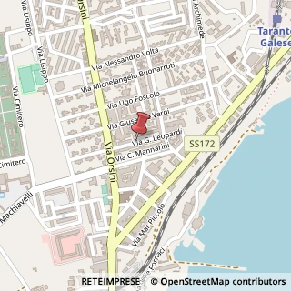 Mappa Via Nicola Lazzaro, 1, 74027 Taranto, Taranto (Puglia)