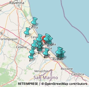 Mappa Via Pisino, 47814 Bellaria-Igea Marina RN, Italia (10.015)