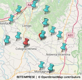 Mappa Via Valcisana, 36040 Orgiano VI, Italia (8.9655)