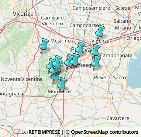 Mappa Via Giacomo Matteotti, 35020 Due Carrare PD, Italia (8.95615)