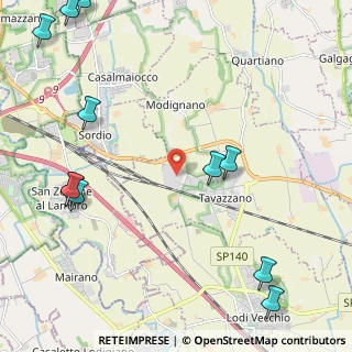 Mappa Via Ferdinando Bocconi, 26838 Tavazzano con Villavesco LO, Italia (3.09909)