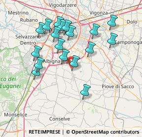 Mappa Via Gioacchino Rossini, 35020 Albignasego PD, Italia (7.145)