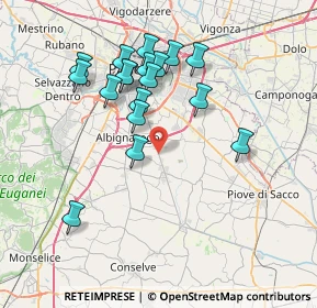 Mappa Via Gioacchino Rossini, 35020 Albignasego PD, Italia (7.08333)