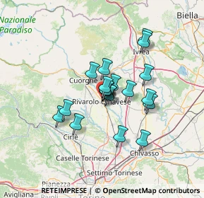 Mappa Via Vallero, 10086 Rivarolo Canavese TO, Italia (9.3515)