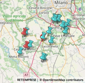 Mappa SP Binasco - Melegnano, 20084 Lacchiarella MI (6.93389)