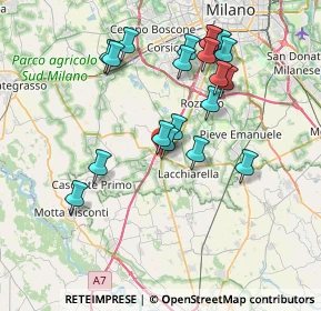 Mappa SP Binasco - Melegnano, 20084 Lacchiarella MI (7.2985)