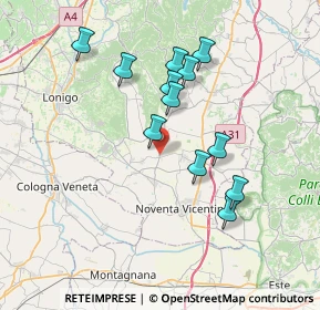 Mappa Via Colloredo, 36040 Sossano VI, Italia (6.66083)