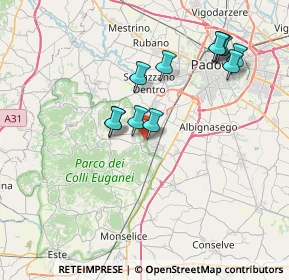 Mappa Via Enrico Toti, 35036 Montegrotto Terme PD, Italia (6.96545)