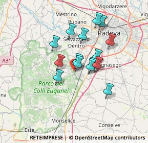 Mappa Via Enrico Toti, 35036 Montegrotto Terme PD, Italia (5.38867)