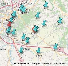 Mappa Piazza Dante, 10023 Chieri TO, Italia (9.343)