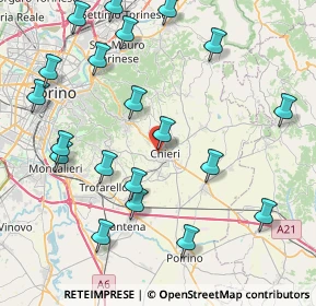 Mappa Via Trofarello, 10023 Chieri TO, Italia (9.7245)