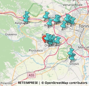 Mappa Via Giaveno, 10140 Rivalta di Torino TO, Italia (6.94412)