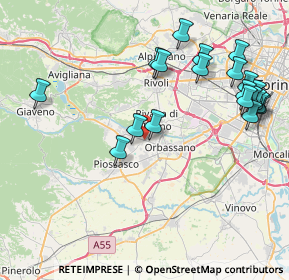 Mappa Via Giaveno, 10140 Rivalta di Torino TO, Italia (9.2595)