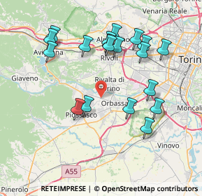 Mappa Via Giaveno, 10140 Rivalta di Torino TO, Italia (7.86158)