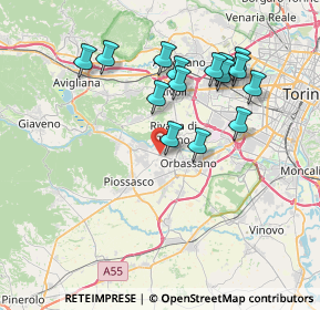 Mappa Via Giaveno, 10140 Rivalta di Torino TO, Italia (7.288)