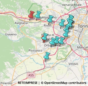 Mappa Via Giaveno, 10140 Rivalta di Torino TO, Italia (7.43375)