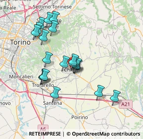Mappa Piazza Camillo Benso Conte di Cavour, 10023 Chieri TO, Italia (6.6085)