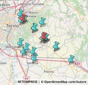 Mappa Via Diverio, 10023 Chieri TO, Italia (6.54579)