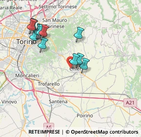 Mappa Via Pavarolo, 10023 Chieri TO, Italia (7.43167)