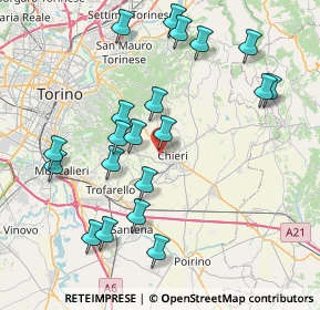 Mappa Via Pavarolo, 10023 Chieri TO, Italia (8.3925)